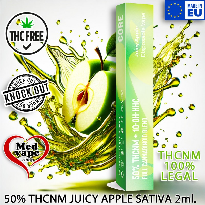 50% THCNM + 10-OH VAPE JUICY APPLE SATIVA 2ML THC CORE HERO WEED HASH LEGAL