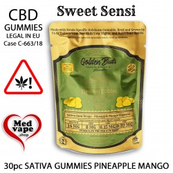 THC GUMMIES LEGAL CANNABIS WEED CBD SATIVA GUMMIES PINEAPPLE MANGO 30PC 14mg. - SWEET SENSI MEDVAPE